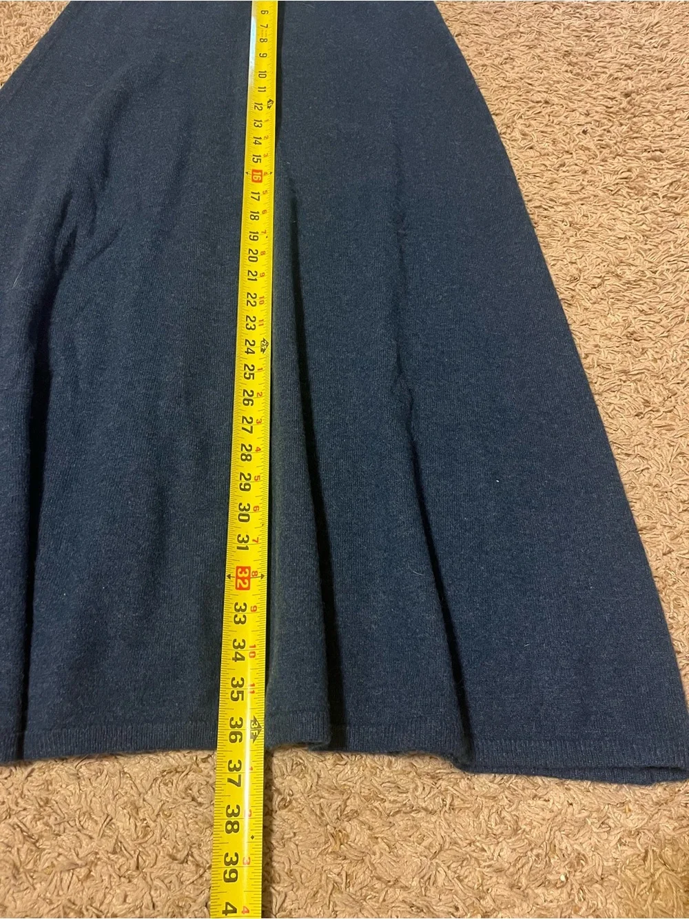 100% Cashmere Navy Maxi Skirt